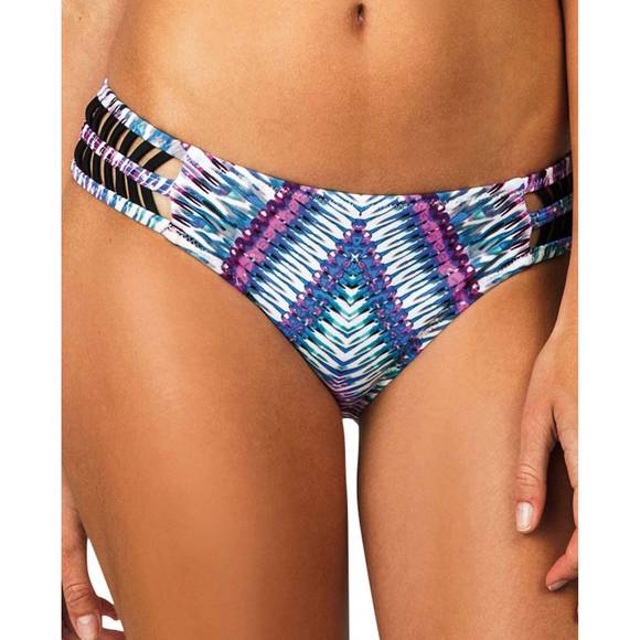 NEW RAISINS women's moderate bikini bottom in stolen heart lattice cocoa - Picture 1 of 2